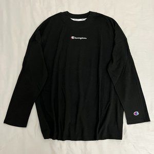 CHAMPION Men's Long Sleeve T-Shirt XL Black